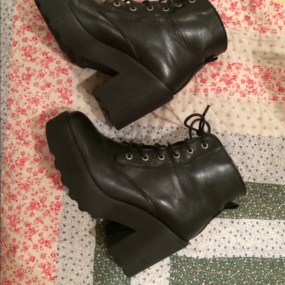 Steve Madden Platform Lace Up Ankle Boots SZ 37